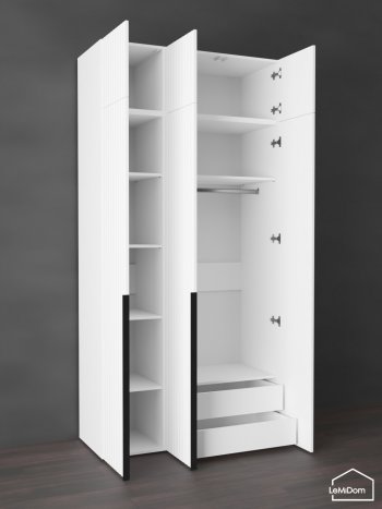 Шкаф с антресолью 1200 мм Linnea MHR-3A-2 2450х1200х510 (Белый-М 11.1.2) в Алапаевске - alapaevsk.mebel-e96.ru
