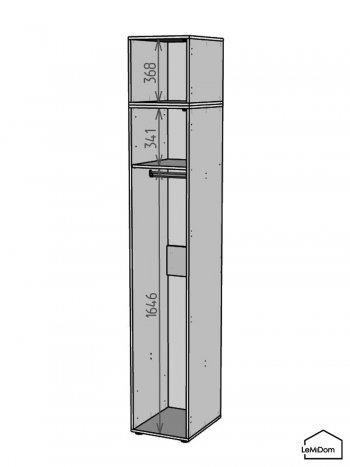 Шкаф с антресолью 400 мм Linnea MHR-1A-1 2450х400х510 (Белый-М 11.1.1) в Алапаевске - alapaevsk.mebel-e96.ru