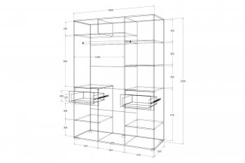 Шкаф 1600 мм Лиана графит (Зарон) в Алапаевске - alapaevsk.mebel-e96.ru