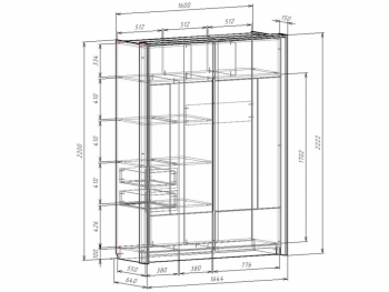 Шкаф-купе 1600 мм Либерти (Росток) в Алапаевске - alapaevsk.mebel-e96.ru