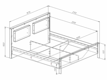 Кровать Либерти 1600/1800 мм с плитой 22 (Росток) в Алапаевске - alapaevsk.mebel-e96.ru