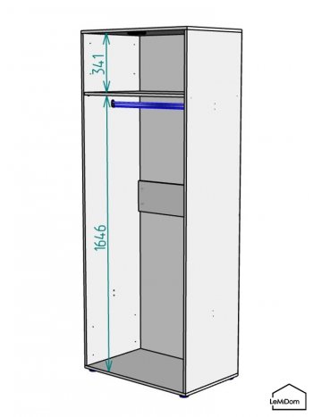 Шкаф Linnea MHR-2 2050х800х510 (Графит-М 11.1.25) в Алапаевске - alapaevsk.mebel-e96.ru