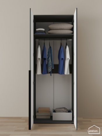 Шкаф Linnea MHR-2 2050х800х510 (Графит-М 11.1.25) в Алапаевске - alapaevsk.mebel-e96.ru