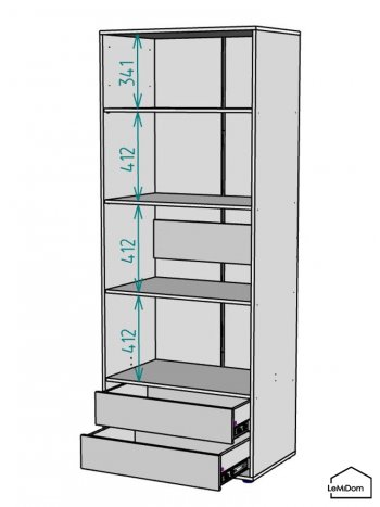 Шкаф Linnea MHR-2-4 2050х800х510 (ДВ-М 11.1.25) (1) в Алапаевске - alapaevsk.mebel-e96.ru