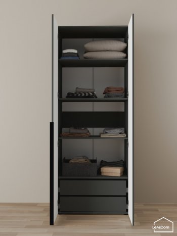 Шкаф Linnea MHR-2-3 2050х800х510 (Графит-М 11.1.25) в Алапаевске - alapaevsk.mebel-e96.ru