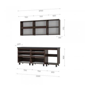 Кухонный гарнитур Лофт 2000 мм (БТС) в Алапаевске - alapaevsk.mebel-e96.ru