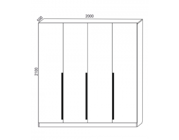 Шкаф распашной 2000 мм  М6-4.2 Б+П+Б 200 (М6) в Алапаевске - alapaevsk.mebel-e96.ru