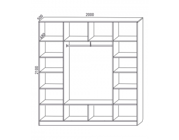 Шкаф распашной 2000 мм  М6-4.2 Б+П+Б 200 (М6) в Алапаевске - alapaevsk.mebel-e96.ru