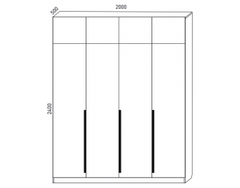 Шкаф распашной 2000 мм  М6-4.1.1 П+П+П+П 200 + антресоль (М6) в Алапаевске - alapaevsk.mebel-e96.ru