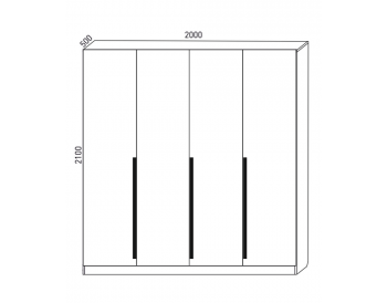 Шкаф распашной 2000 мм М6-4.4 Б+Б+Б+Б (М6) в Алапаевске - alapaevsk.mebel-e96.ru