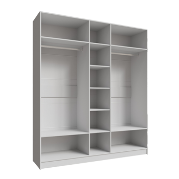 Шкаф Мадрид 2000 мм с зеркалом, белый (Текс) в Алапаевске - alapaevsk.mebel-e96.ru