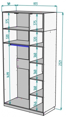 Шкаф 1200 мм Мальта light H289 + Антресоль HA3 (ДСС) в Алапаевске - alapaevsk.mebel-e96.ru