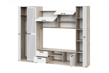 Стенка Марта-12 дуб крафт серый/белый (ИЦ) в Алапаевске - alapaevsk.mebel-e96.ru