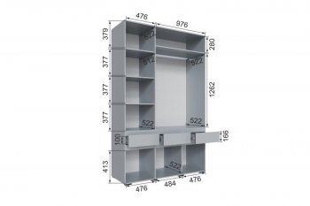 Шкаф 1500 мм Мерида серый камень/графит (Микон) в Алапаевске - alapaevsk.mebel-e96.ru