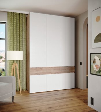 Шкаф 1500 мм Мерида крафт табачный/белый (Микон) в Алапаевске - alapaevsk.mebel-e96.ru