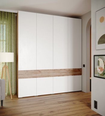 Шкаф 2000 мм Мерида крафт табачный/белый (Микон) в Алапаевске - alapaevsk.mebel-e96.ru