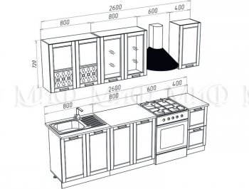 Кухонный гарнитур Милано 2000 мм орех (Миф) в Алапаевске - alapaevsk.mebel-e96.ru