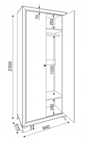 Шкаф 2-х дверный Саванна М25 (Риннер) в Алапаевске - alapaevsk.mebel-e96.ru