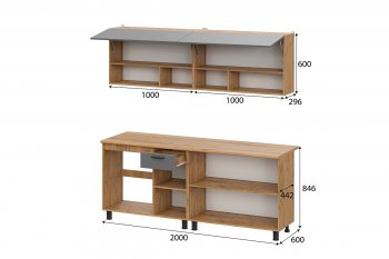Кухонный гарнитур Монако 2000 мм графит (СВ) в Алапаевске - alapaevsk.mebel-e96.ru