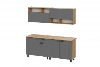 Кухонный гарнитур Монако 2000 мм графит (СВ) в Алапаевске - alapaevsk.mebel-e96.ru