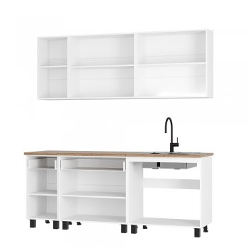 Кухонный гарнитур Монтана 2000 мм белый/графит (БТС) в Алапаевске - alapaevsk.mebel-e96.ru