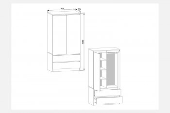 Шкаф 900 мм с антресолью Мори (ДСВ) в Алапаевске - alapaevsk.mebel-e96.ru