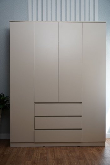 Шкаф распашной Мори 1600 мм сатин (ДСВ) в Алапаевске - alapaevsk.mebel-e96.ru