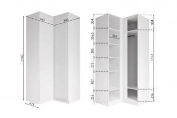 Угловой шкаф Мори белый (ДСВ) в Алапаевске - alapaevsk.mebel-e96.ru