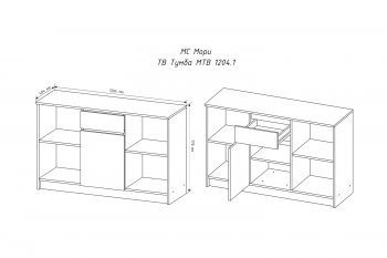 Тумба ТВ Мори МТВ1204 (ДСВ) в Алапаевске - alapaevsk.mebel-e96.ru