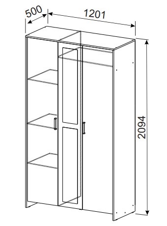 Шкаф распашной МСП-1 1200 мм анкор (СВ) в Алапаевске - alapaevsk.mebel-e96.ru