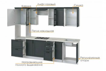 Кухонный гарнитур 3000 мм Николь-1 (Росток) в Алапаевске - alapaevsk.mebel-e96.ru