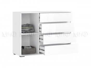 Комод 1 дверь 4 ящика (1200) Норд,  белый (Миф) в Алапаевске - alapaevsk.mebel-e96.ru