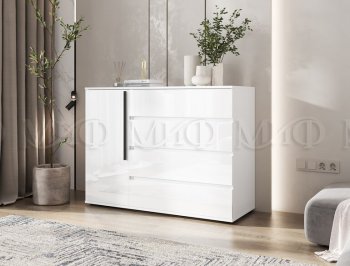 Комод 1 дверь 4 ящика (1200) Норд,  белый (Миф) в Алапаевске - alapaevsk.mebel-e96.ru