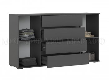 Комод 2 двери 4 ящика (1600) Норд, графит (Миф) в Алапаевске - alapaevsk.mebel-e96.ru