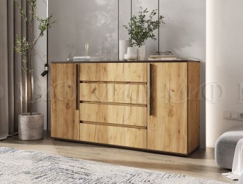 Комод 2 двери 4 ящика (1600) Норд, крафт (Миф) в Алапаевске - alapaevsk.mebel-e96.ru