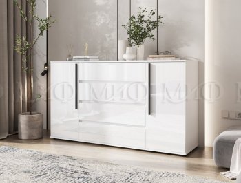 Комод 2 двери 4 ящика (1600) Норд, белый (Миф) в Алапаевске - alapaevsk.mebel-e96.ru