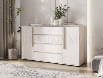 Комод 2 двери 4 ящика (1600) Норд, кашемир (Миф) в Алапаевске - alapaevsk.mebel-e96.ru