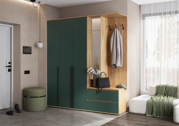 Прихожая Норд+Шкаф 1200, крафт/изумруд (Миф) в Алапаевске - alapaevsk.mebel-e96.ru