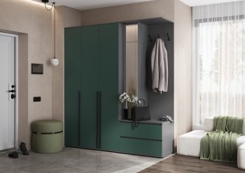 Прихожая Норд+Шкаф 1200, графит/изумруд (Миф) в Алапаевске - alapaevsk.mebel-e96.ru