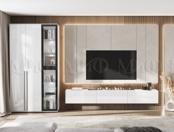 Стенка Норд белый глянец (Миф) в Алапаевске - alapaevsk.mebel-e96.ru