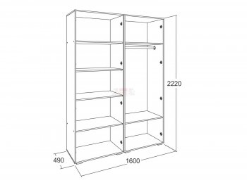 Шкаф 1600 мм Ольга-17 в Алапаевске - alapaevsk.mebel-e96.ru