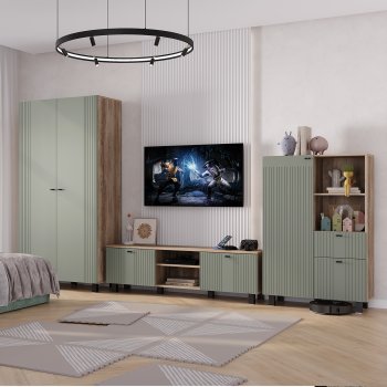 Стенка Олива комп.3 эвкалипт софт (БТС) в Алапаевске - alapaevsk.mebel-e96.ru