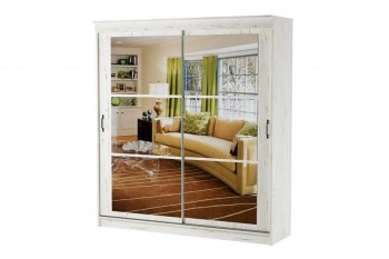 Шкаф-купе 1800 мм Орион крафт белый(Памир) в Алапаевске - alapaevsk.mebel-e96.ru