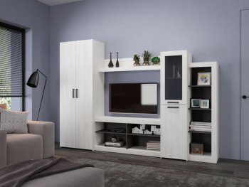 Стенка OSKAR4 сосна белая (Генезис) в Алапаевске - alapaevsk.mebel-e96.ru