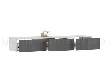 Стенка Оскар комп.2 крафт белый/графит (Миф) в Алапаевске - alapaevsk.mebel-e96.ru