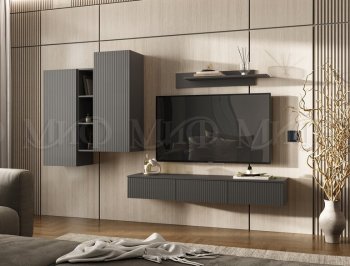 Стенка Оскар комп.2 графит (Миф) в Алапаевске - alapaevsk.mebel-e96.ru