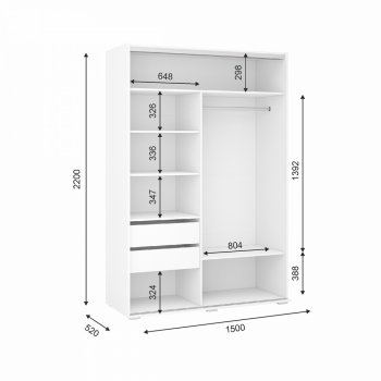 Шкаф-купе 1500 мм Оскар (ИЦ) в Алапаевске - alapaevsk.mebel-e96.ru