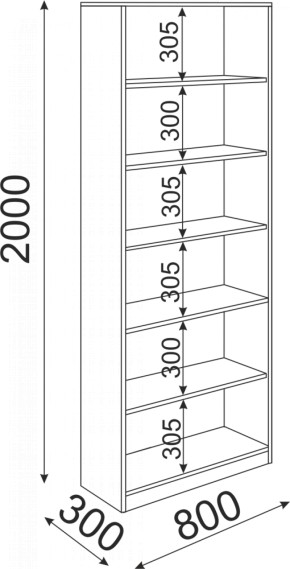 Стеллаж 800 Остин Модуль 08 (Риннер) в Алапаевске - alapaevsk.mebel-e96.ru