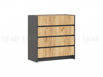 Комод 4ящ. Остин крафт/графит (Миф) в Алапаевске - alapaevsk.mebel-e96.ru