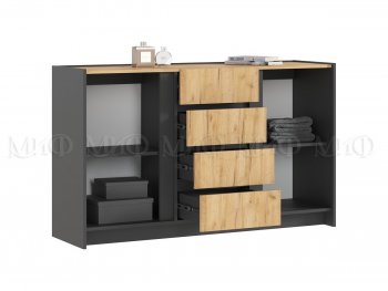 Комод 2дв.4ящ. Остин крафт/графит (Миф) в Алапаевске - alapaevsk.mebel-e96.ru